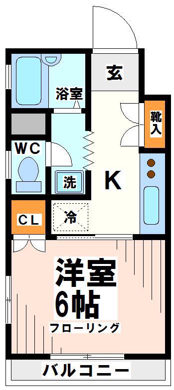 千津井レジデンス(1K/3階)の間取り写真