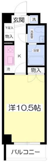 トゥール御殿場(1K/5階)の間取り写真