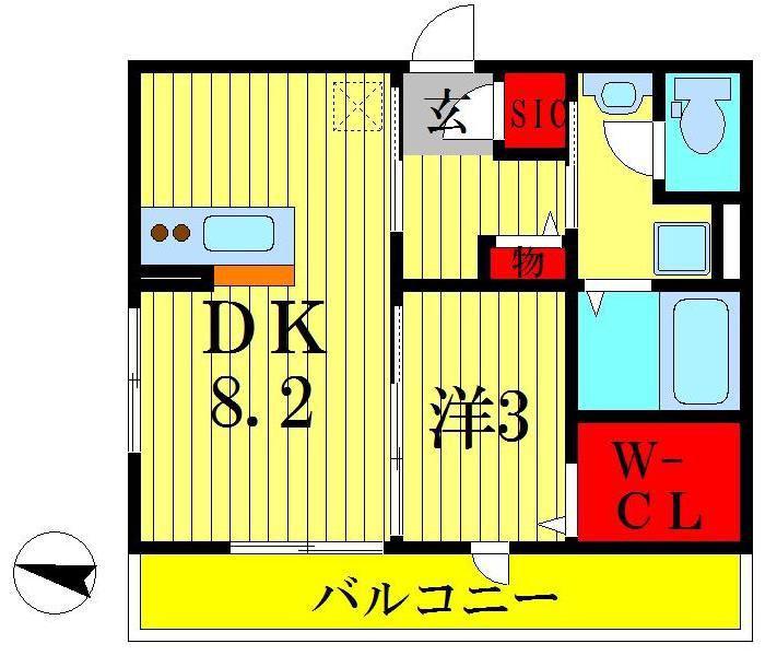 ＪＲ常磐線 柏駅 徒歩11分 3階建 築10年(1LDK/3階)の間取り写真