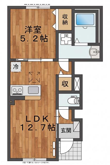 LUXE MAYA(1LDK/1階)の間取り写真