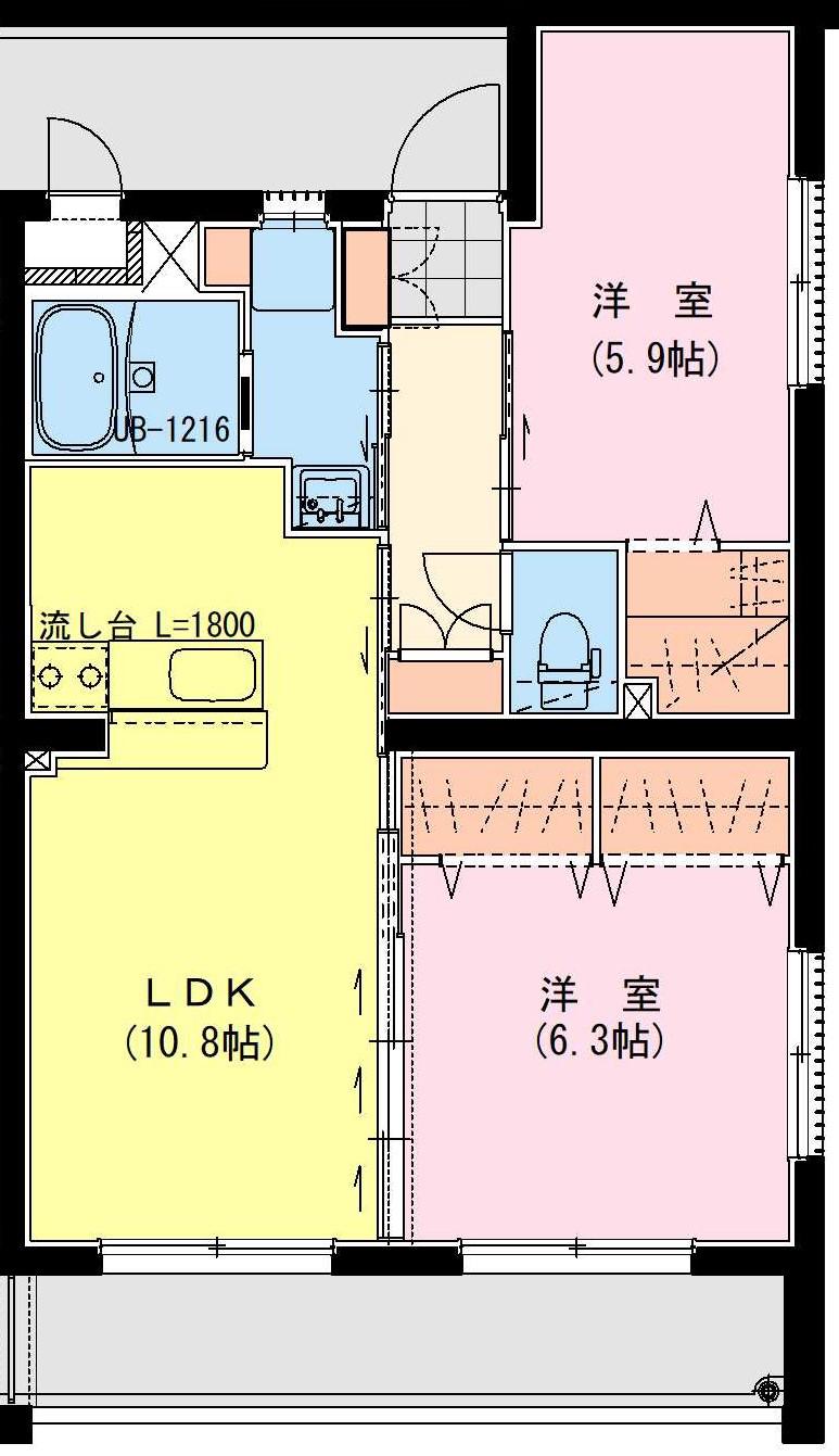 N RESIDENCE(2LDK/1階)の間取り写真