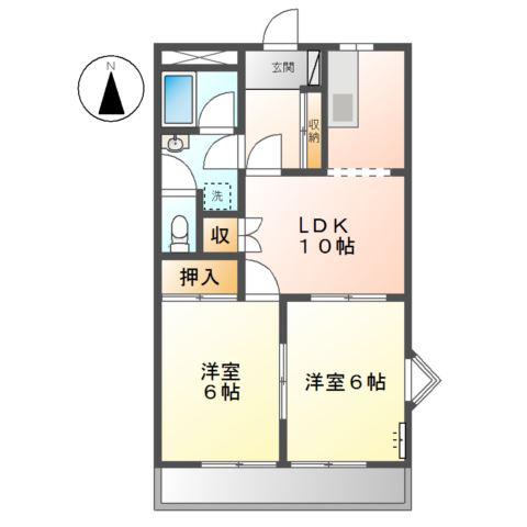 ダイアンサス82(2LDK/2階)の間取り写真