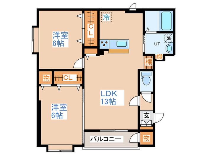 ANDORE 中の島(2LDK/3階)の間取り写真