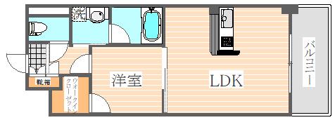 オーキッドレジデンス上呉服(1LDK/6階)の間取り写真