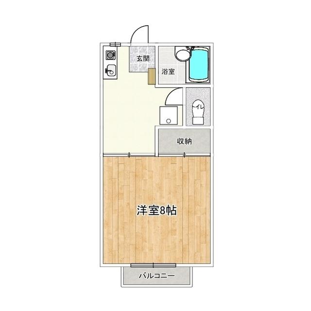 パティオ春日居(1K/2階)の間取り写真