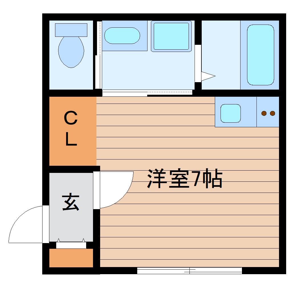 GIGI北四番丁(ワンルーム/3階)の間取り写真