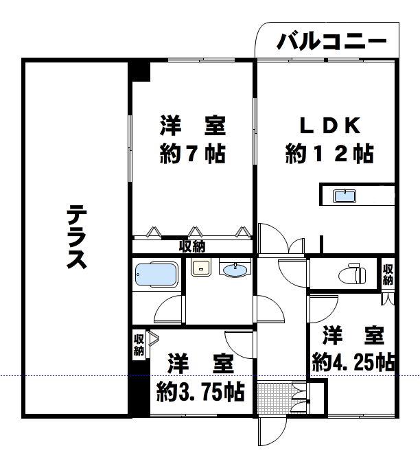 グローリアスハイツ(3LDK/3階)の間取り写真