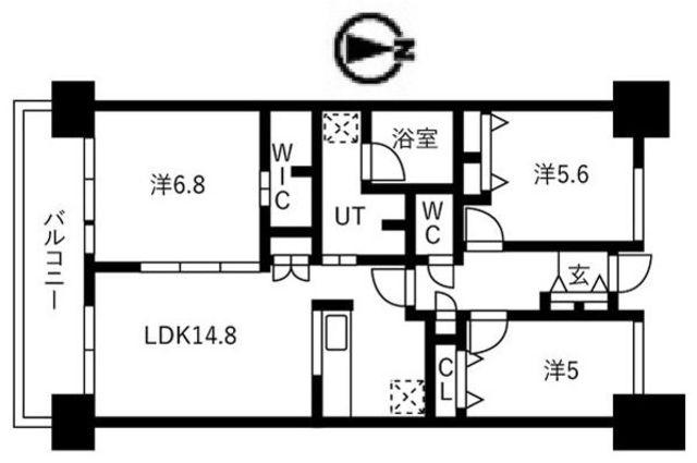 シティコート目黒1棟(3LDK/3階)の間取り写真