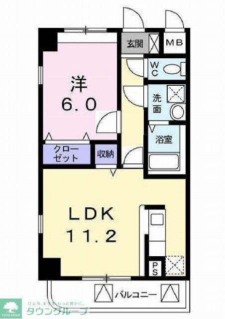 グリシーヌ・M(1LDK/3階)の間取り写真
