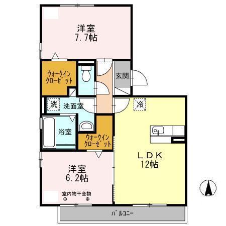 RICHESSE COURT(2LDK/2階)の間取り写真