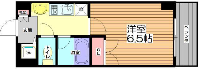 グランデ・アステール芦屋(1K/5階)の間取り写真
