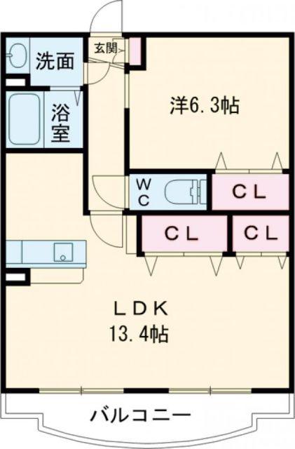 エスペランサ・アイ(1LDK/3階)の間取り写真