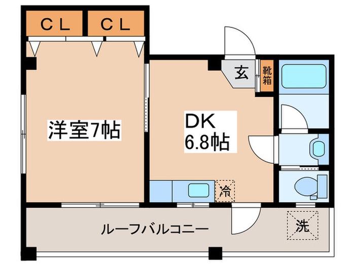 ヨシエハイツ(1DK/3階)の間取り写真