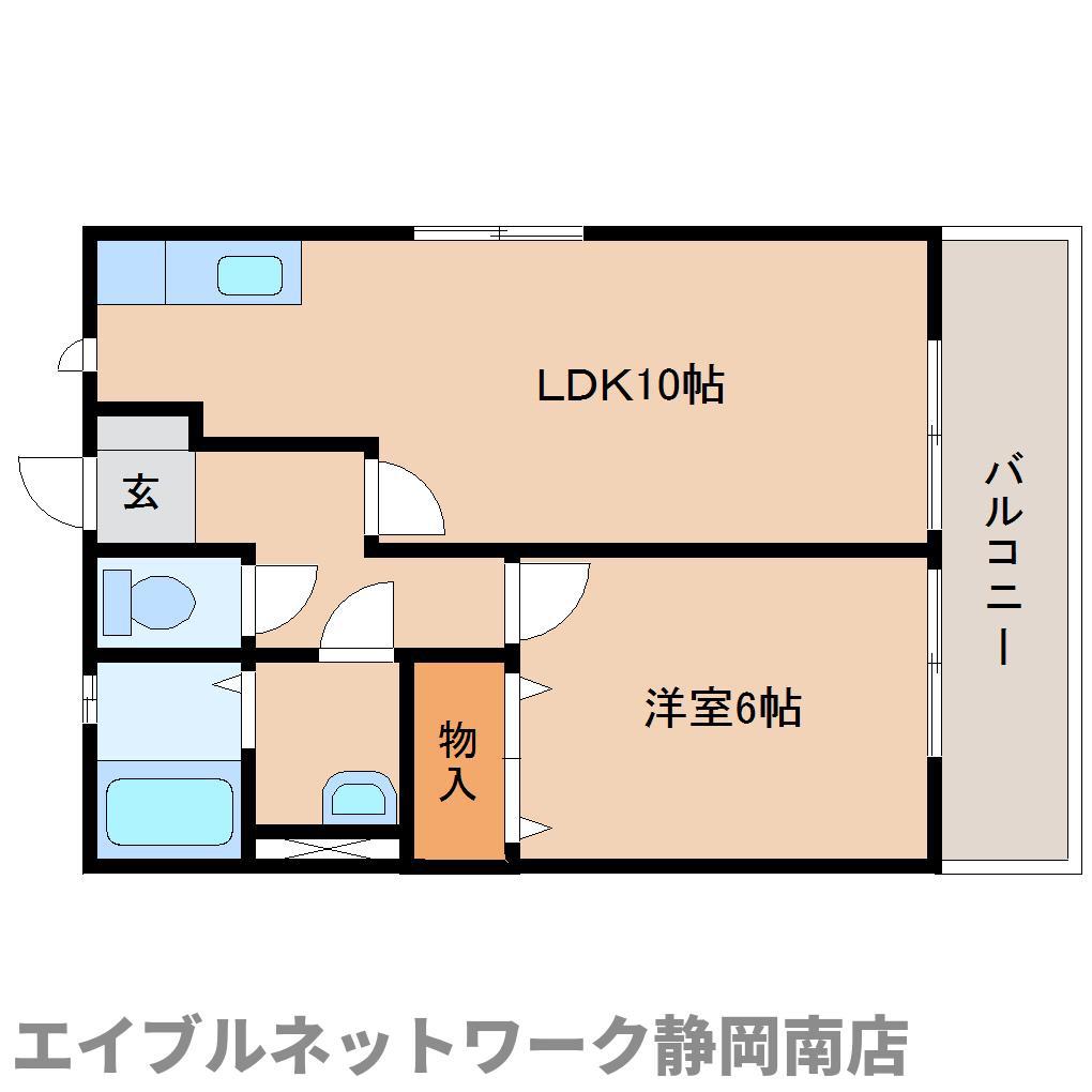 ツアールS(1LDK/2階)の間取り写真