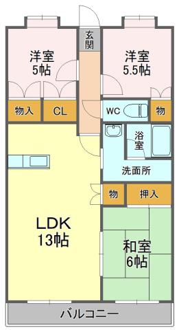 ラファミリー(3LDK/2階)の間取り写真