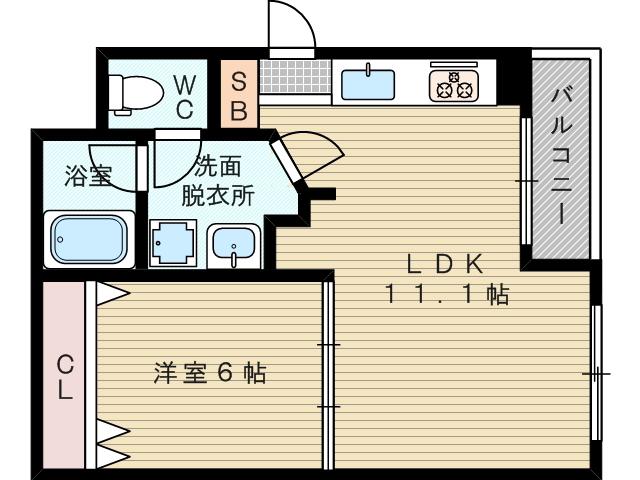 チアリ小松(1LDK/3階)の間取り写真