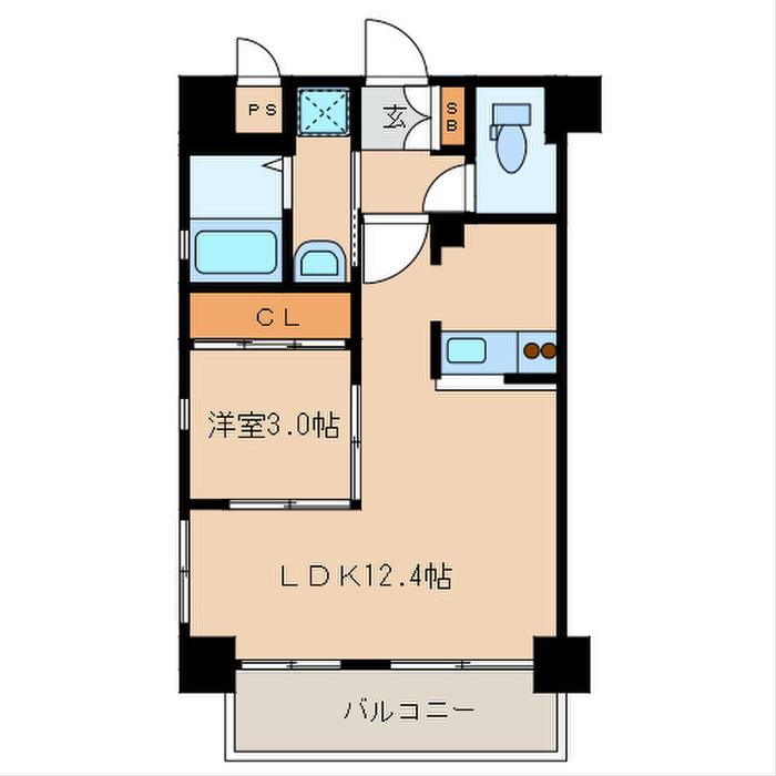 門司ポロニア(1LDK/3階)の間取り写真