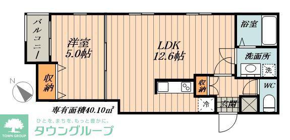 アルティス本陣(1LDK/1階)の間取り写真