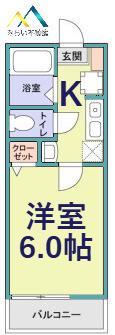 VENUS LAGOON 斎藤分町(1K/1階)の間取り写真