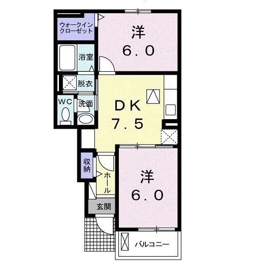 ＪＲ東海道本線 浜松駅 バス乗車時間：9分 最寄りバス停で下車 徒歩6分 2階建 築13年(2DK/1階)の間取り写真