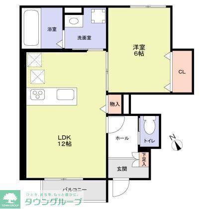 グランプレイス越谷(1LDK/1階)の間取り写真