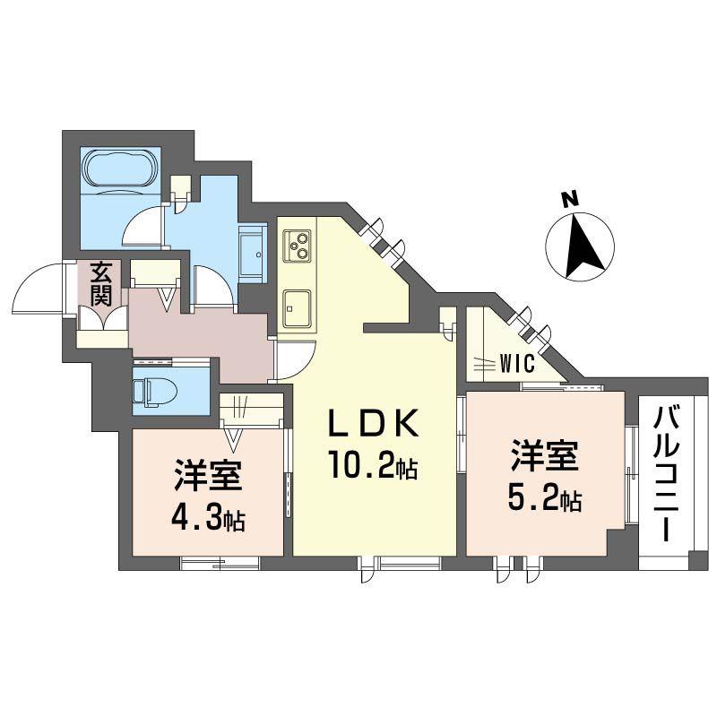 フォレスト(2LDK/3階)の間取り写真