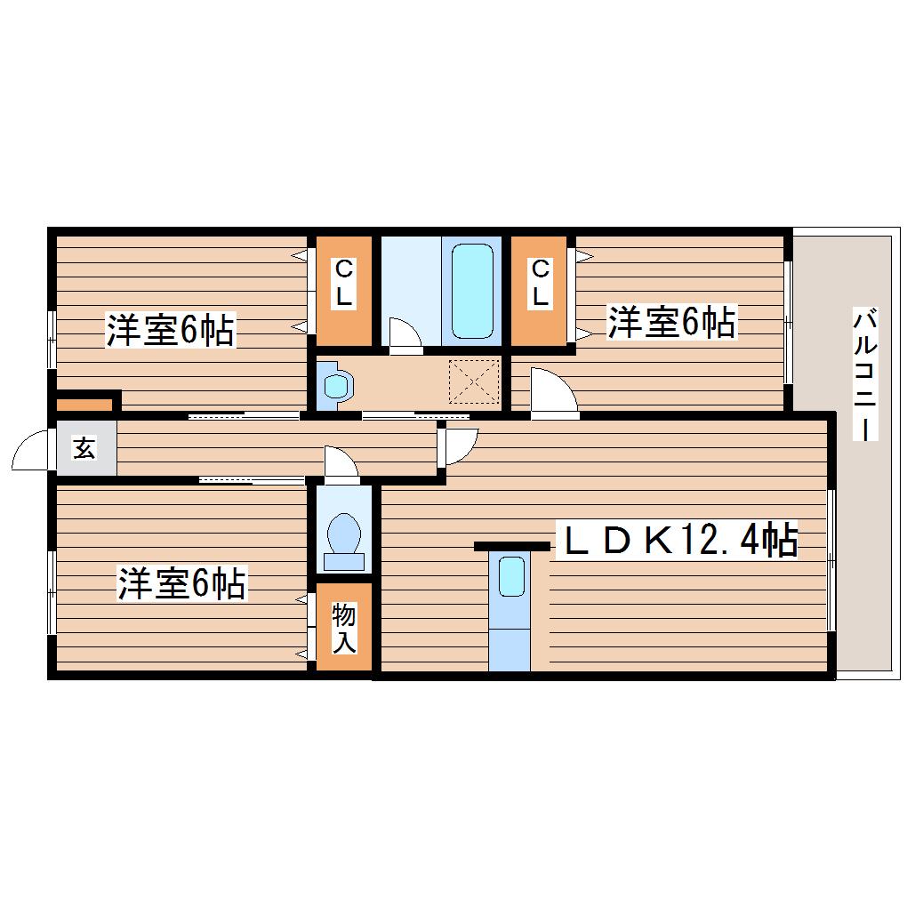 S-BOX泉(3LDK/6階)の間取り写真