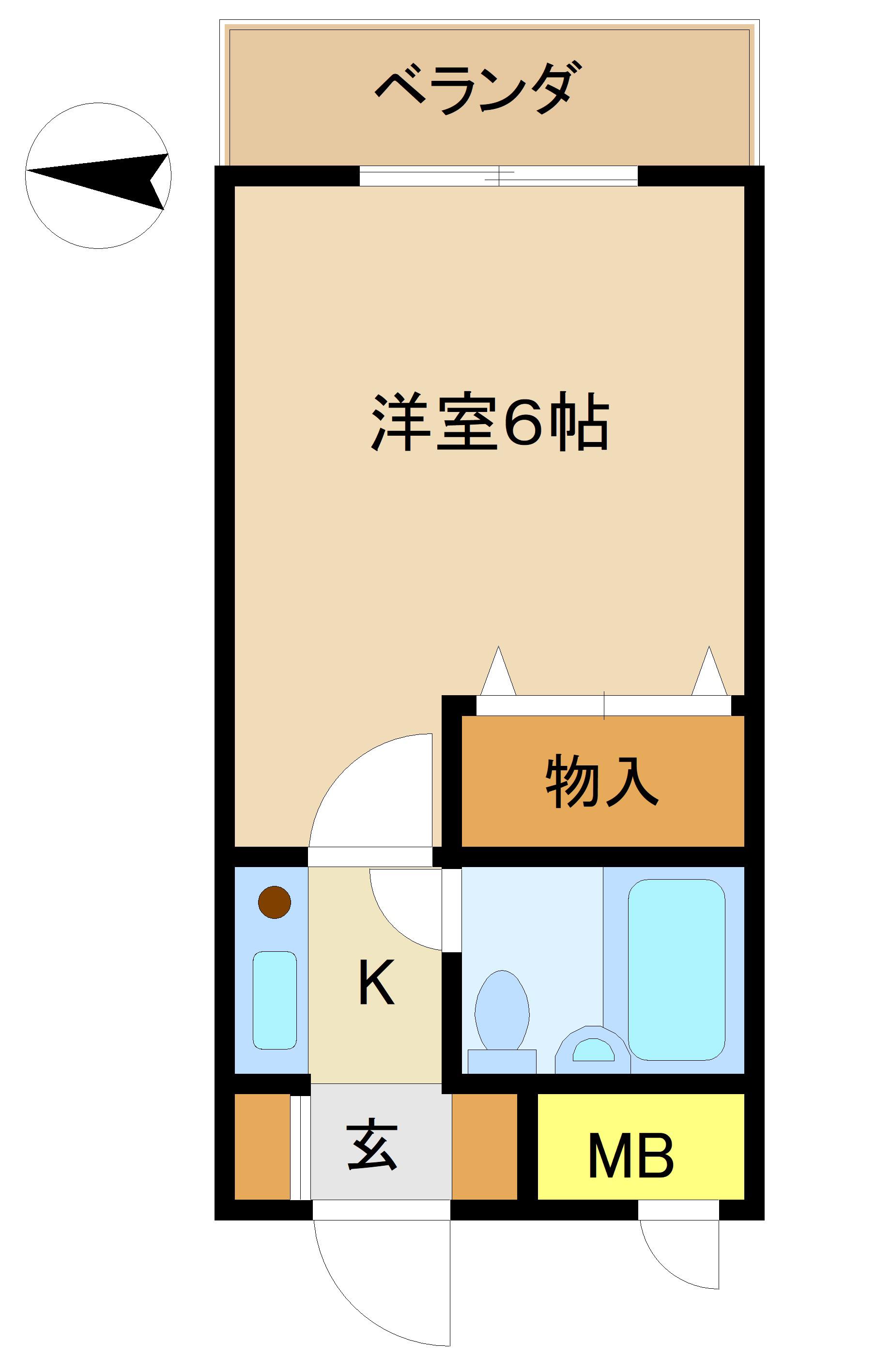アサヒハイツ(1K/3階)の間取り写真