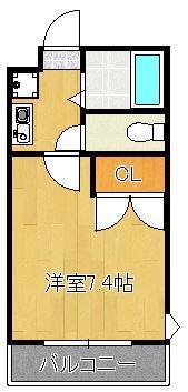 ラビータ本城B(1K/3階)の間取り写真