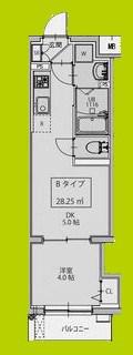 AXIA M CITY大阪瑞光(1DK/3階)の間取り写真