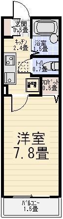 シンフォニア(1K/2階)の間取り写真