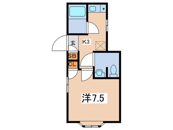 ヒルズ白楽(1K/1階)の間取り写真