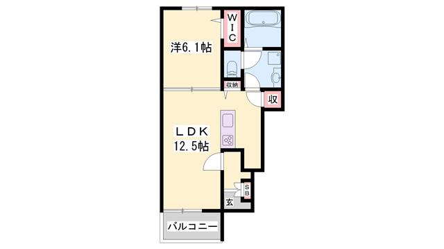 プレッソ高砂(2LDK/1階)の間取り写真