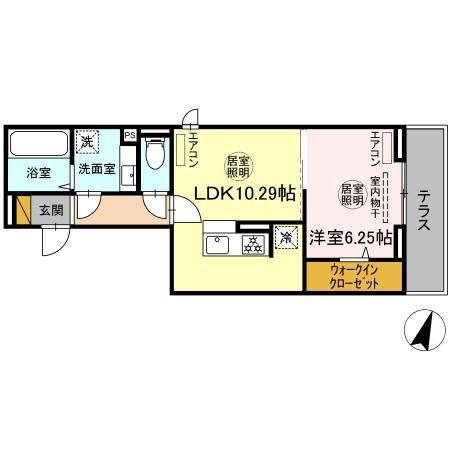 アヴァンスコート壱番館(1LDK/1階)の間取り写真