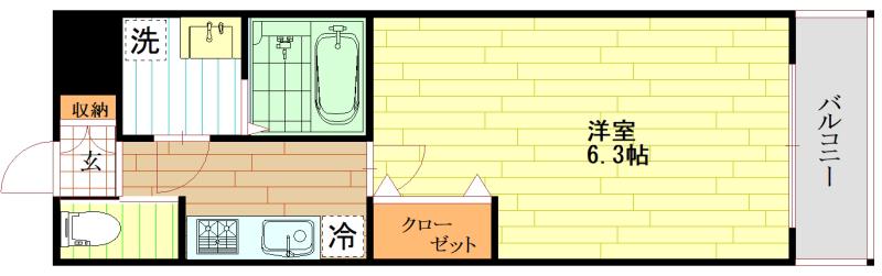 ウインズコート城北パーク(1K/7階)の間取り写真