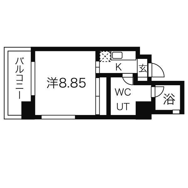 グランデ浅間町(1K/4階)の間取り写真