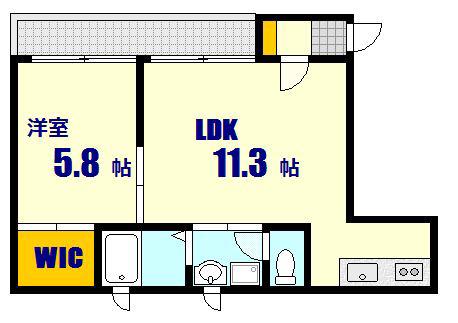 アビタシオン桃山(1LDK/3階)の間取り写真