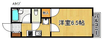 エステート羽倉崎(1K/1階)の間取り写真