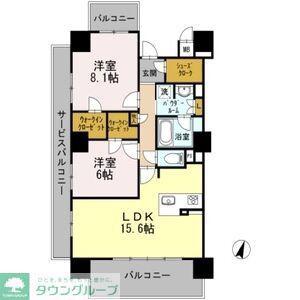 ロイヤルパークスERささしま サウス(2LDK/16階)の間取り写真