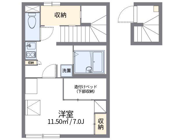レオパレスのぼり川(1K/2階)の間取り写真