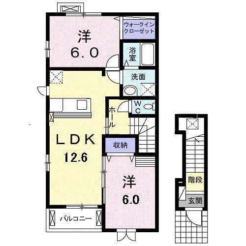 サンライト(2LDK/2階)の間取り写真