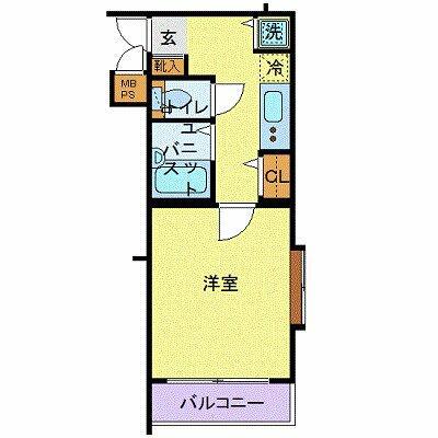 レジオス池上(1K/2階)の間取り写真