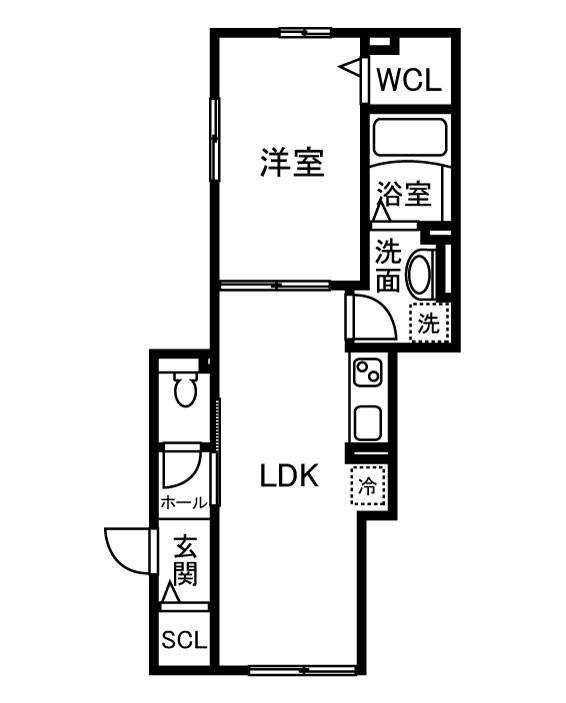 テッセラレジデンス鵠沼(1LDK/1階)の間取り写真
