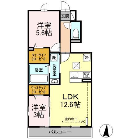 グランフォレスト3(2LDK/1階)の間取り写真