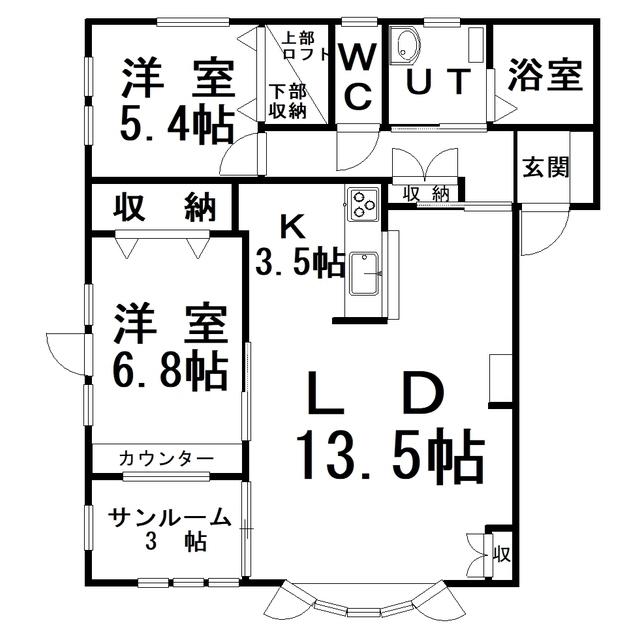 パークサイド昭和II(2LDK/1階)の間取り写真