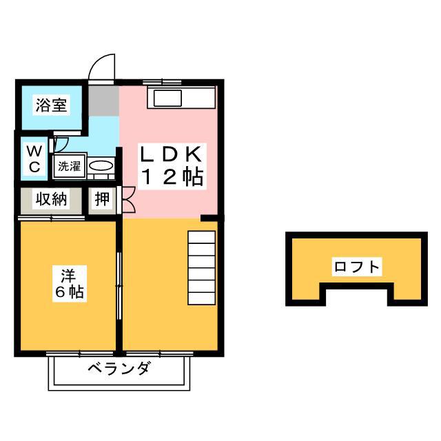 サン平井ハイツ(1LDK/2階)の間取り写真