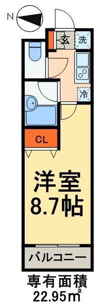 CITYHILL COURT(1K/1階)の間取り写真