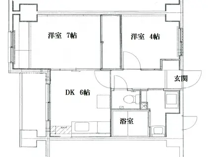 エスぺランサ本町(2DK/7階)の間取り写真