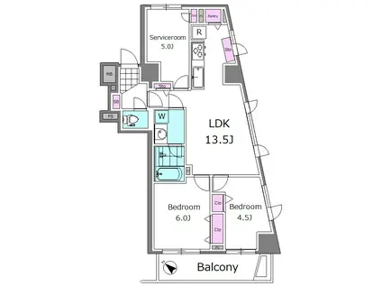 アルカーデン池袋(2SLDK/9階)の間取り写真