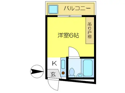 サンあびこ東マンション(ワンルーム/4階)の間取り写真